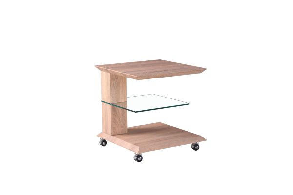 KLUB STOLIĆ prirodne boje  staklo, drvni materijal  - prirodne boje, Design, staklo/drvni materijal (50/50/50cm) - Boxxx