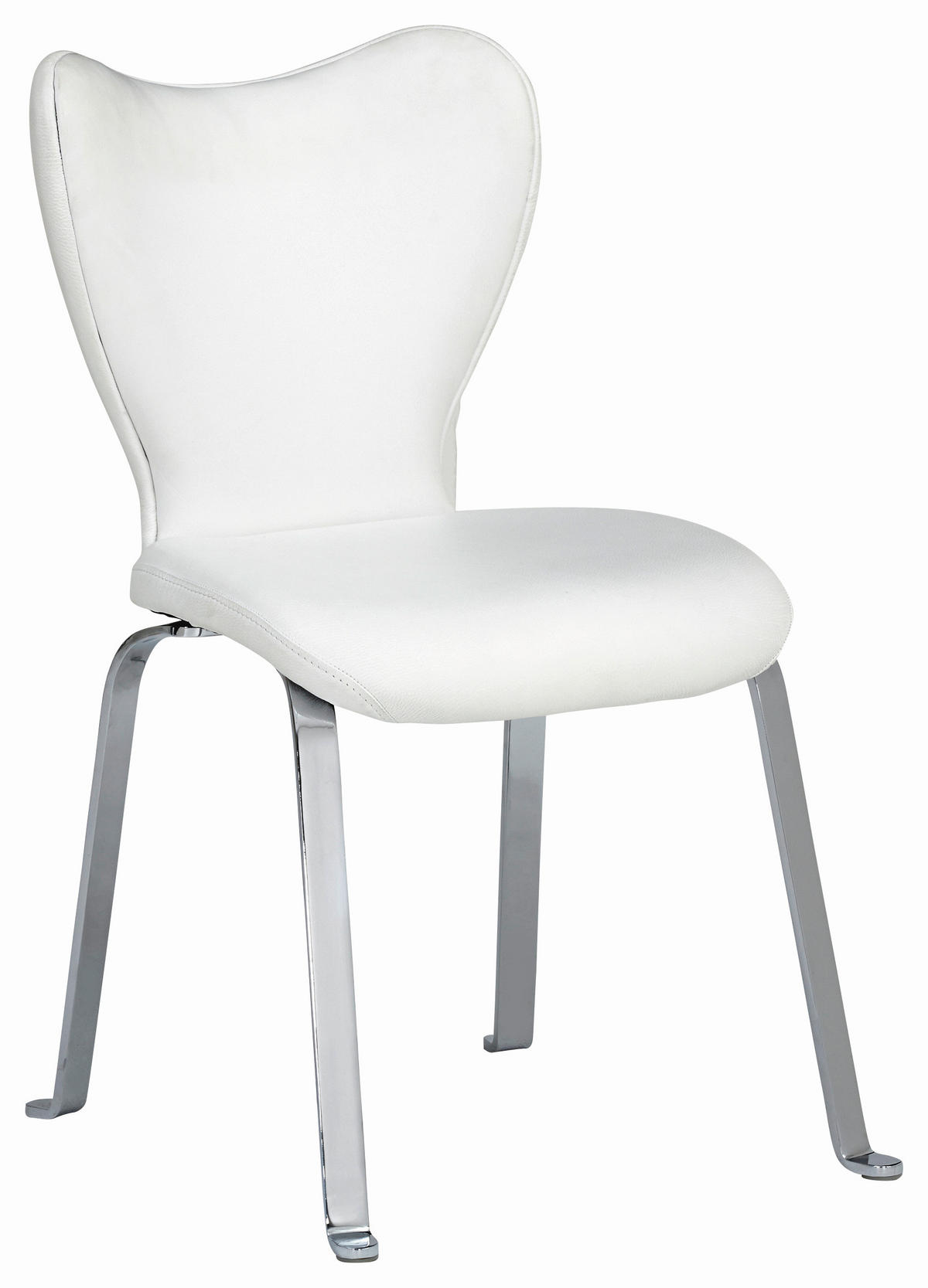 STUHL  in Echtleder Metall, Leder  - Chromfarben/Weiß, Design, Leder/Metall (53/91/64cm) - Joop!
