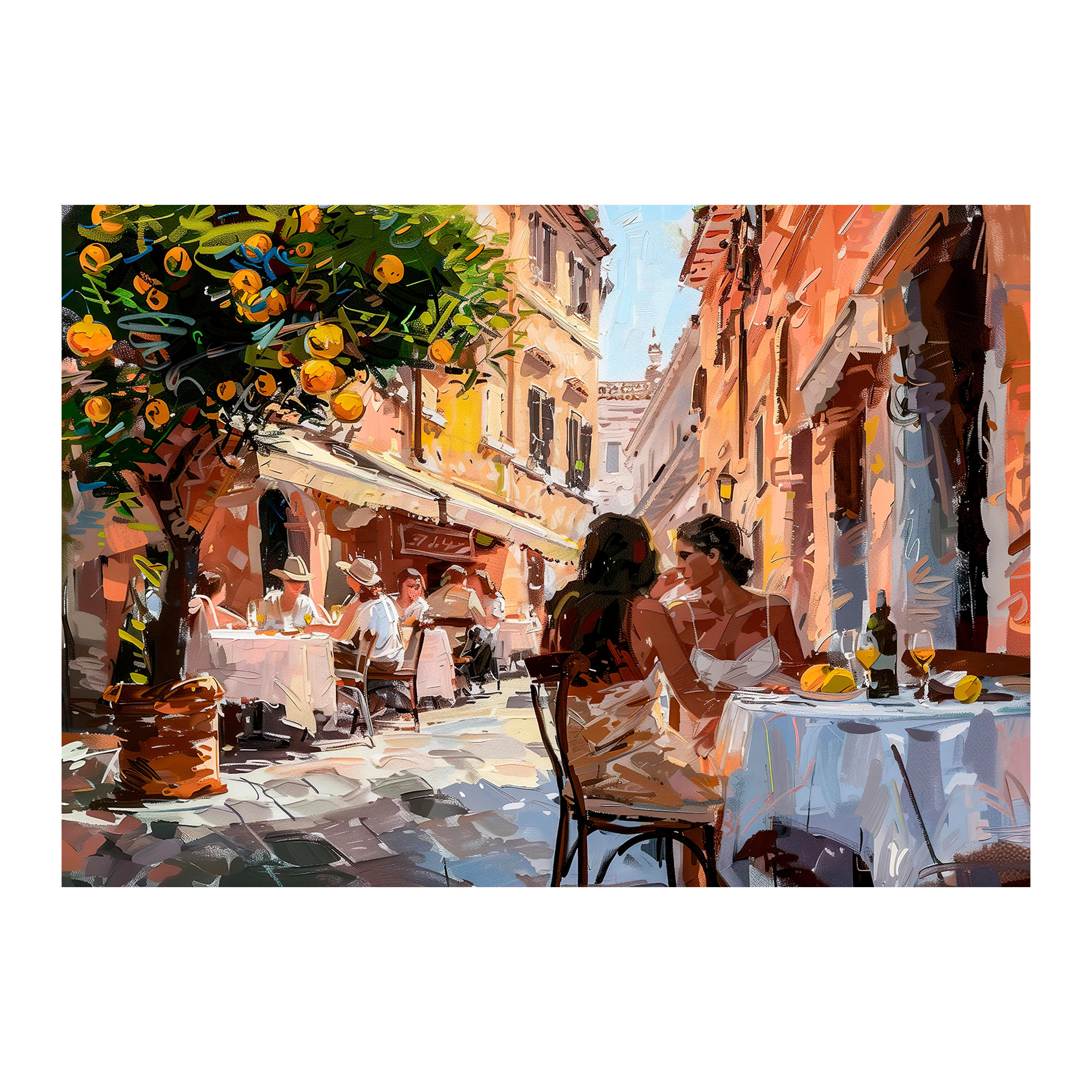 Monee SKLENENÝ OBRAZ, mestá, ľudia, 120/80 cm