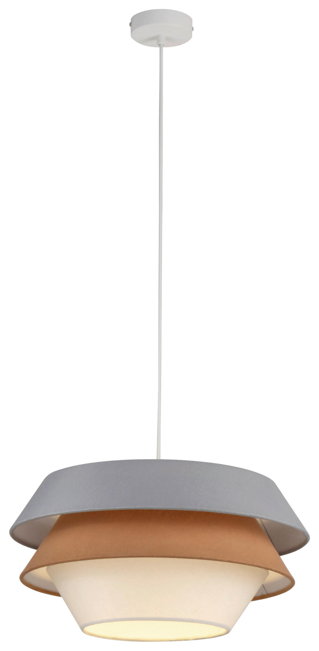 HÄNGELEUCHTE 50/130 cm  - Weiß/Grau, Trend, Kunststoff/Textil (50/130cm) - Collett's Monde