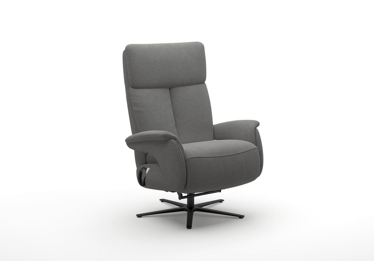 RELAXSESSEL TV TRIPLE SEVEN XTRA LARGE L3 Mikrofaser Kopfteilverstellung, Aufstehhilfe, Fußteilverstellung, Rücken echt    - Schlammfarben/Schwarz, Basics, Textil/Metall (86/115/86cm) - Sit & More