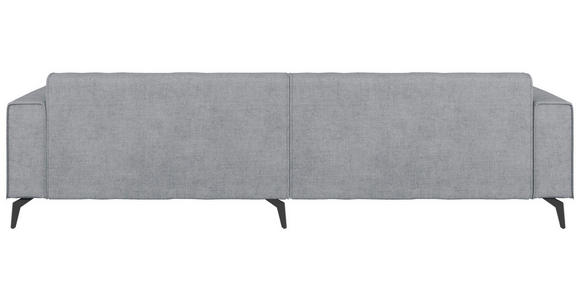 ECKSOFA  in Chenille Grau Rückenkissen  300/190 cm  - Hellbraun/Schwarz, MODERN, Textil/Metall (300/190cm) - Carryhome