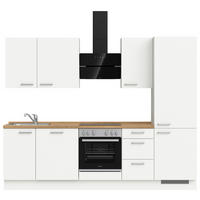 KÜCHENLEERBLOCK 270 cm   in Weiß, Eichefarben  - Edelstahlfarben/Eichefarben, MODERN, Holzwerkstoff/Metall (270cm) - Nobilia
