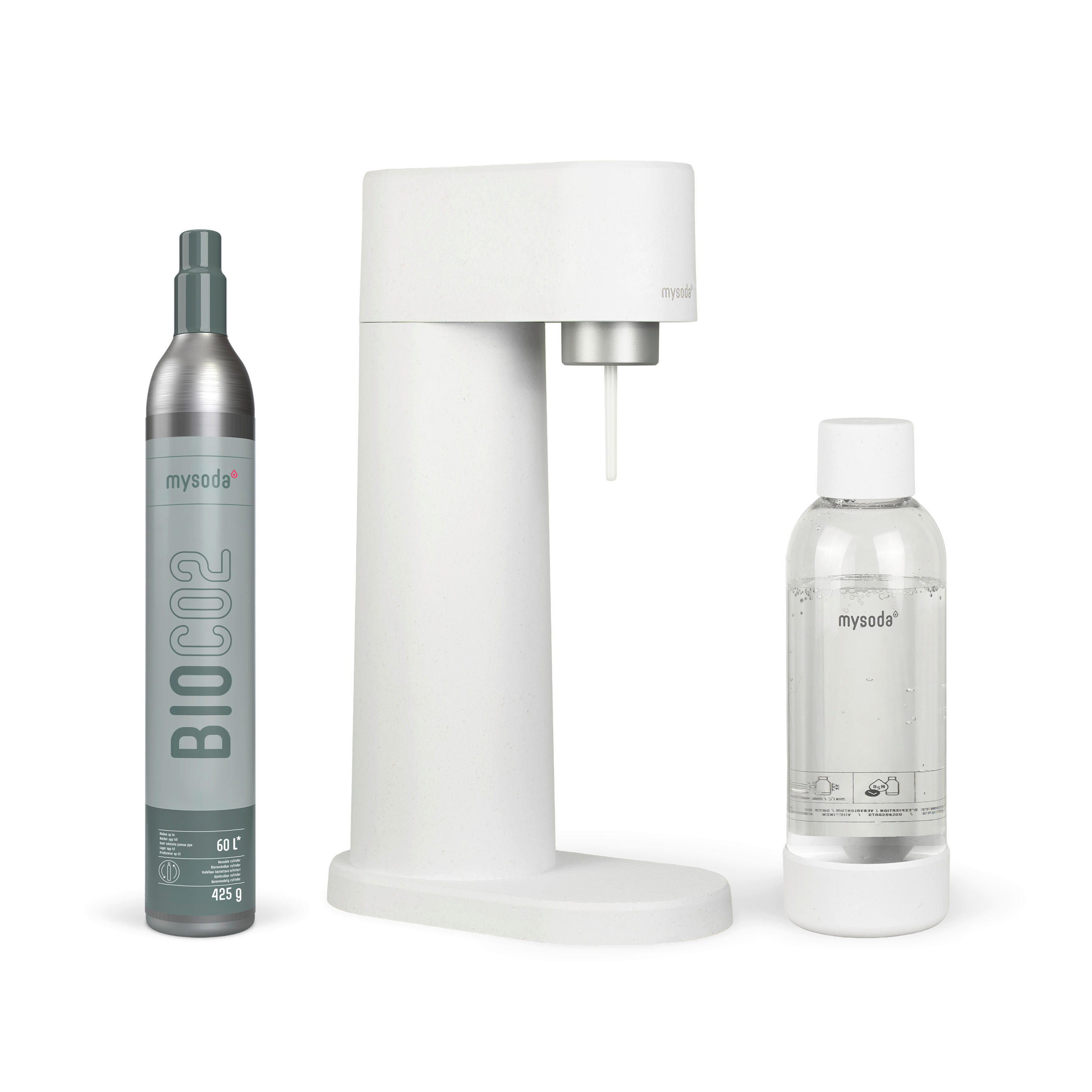 WASSERSPRUDLER WOODY WHITE  - Weiß, Basics, Naturmaterialien (24.5/13/41cm) - mysoda