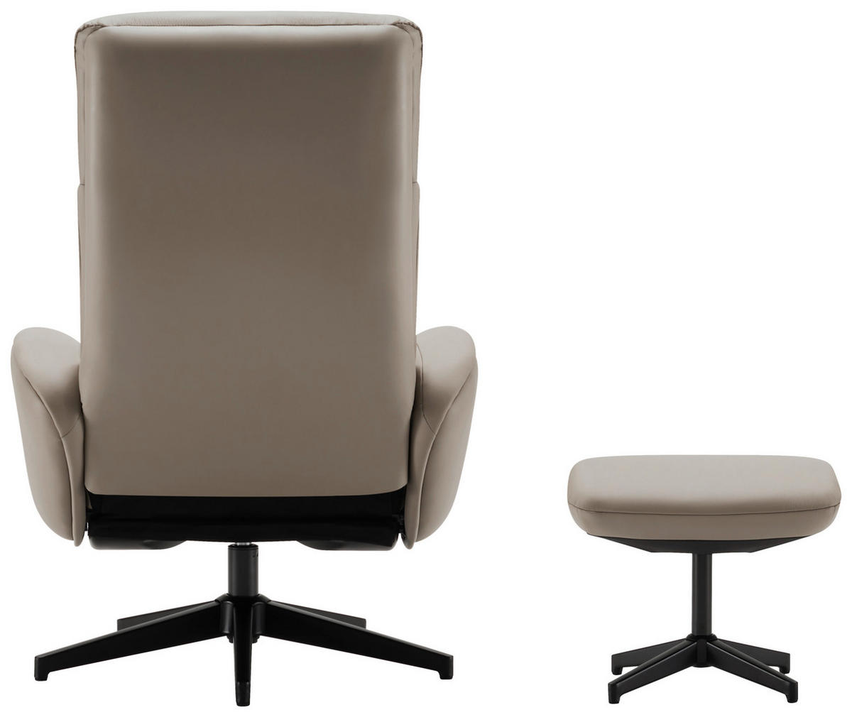 RELAXFÅTÖLJ SET i läderimitation taupe  - svart/taupe, Design, metall/läder (77/107/75cm) - Livetastic