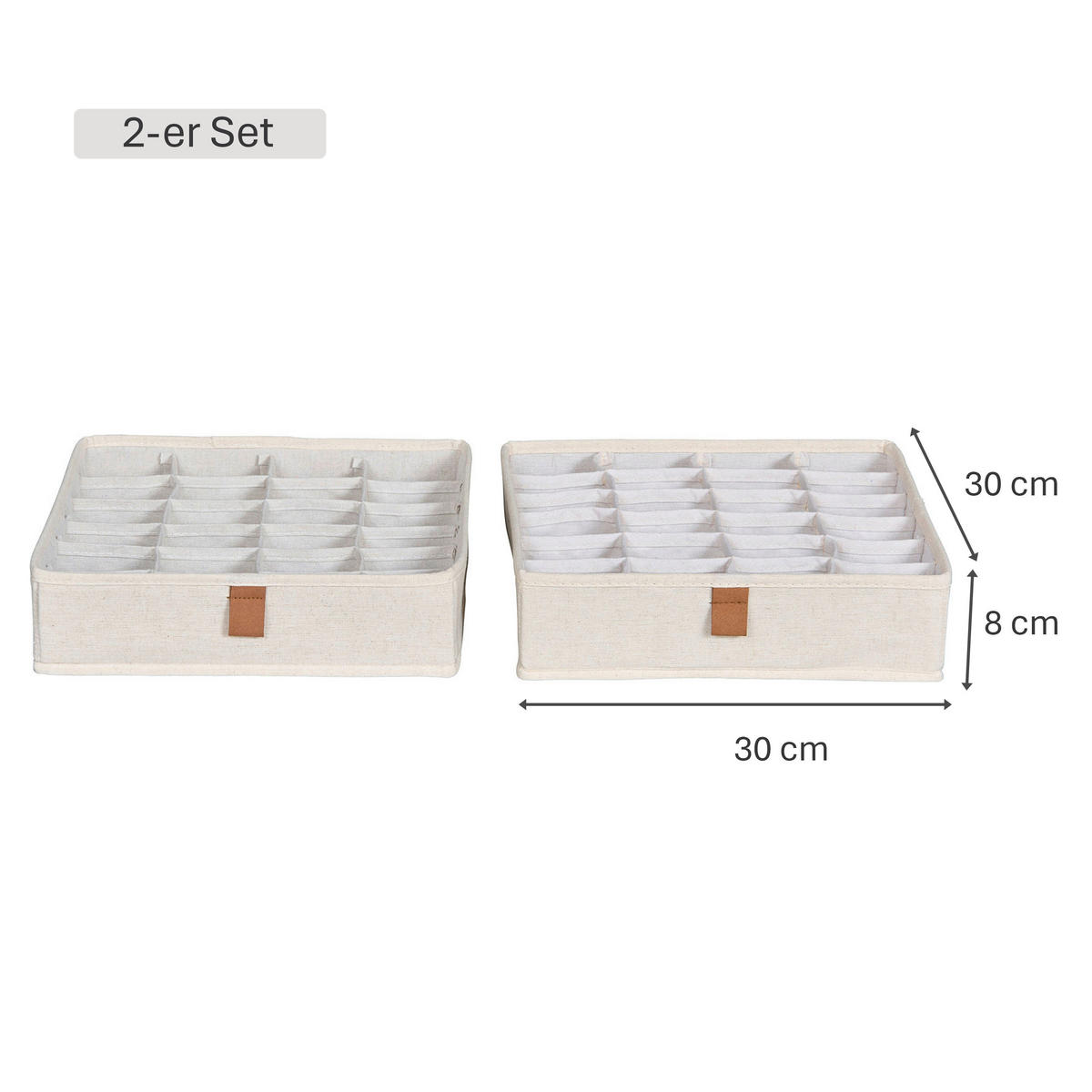 ORGANIZER  - Beige, Basics, Karton/Textil (30/30/8cm) - Store It