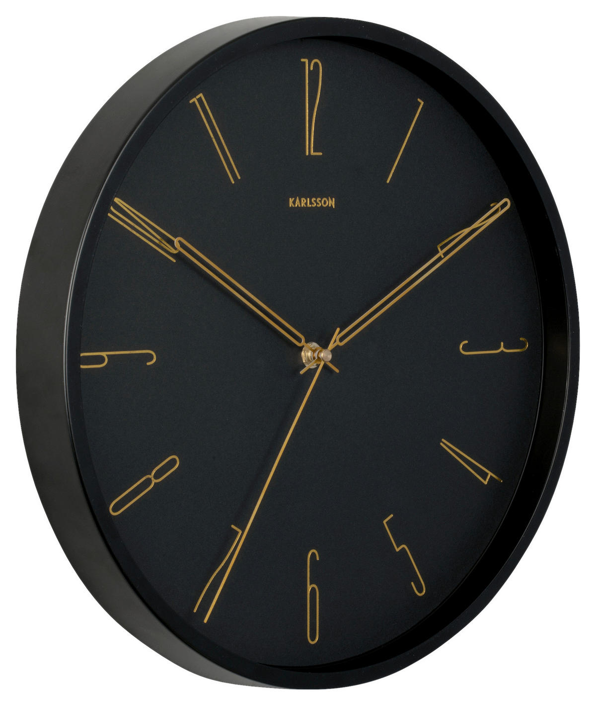 WANDUHR  Schwarz, Goldfarben  - Goldfarben/Schwarz, Basics, Metall (35/35/4cm) - Karlsson