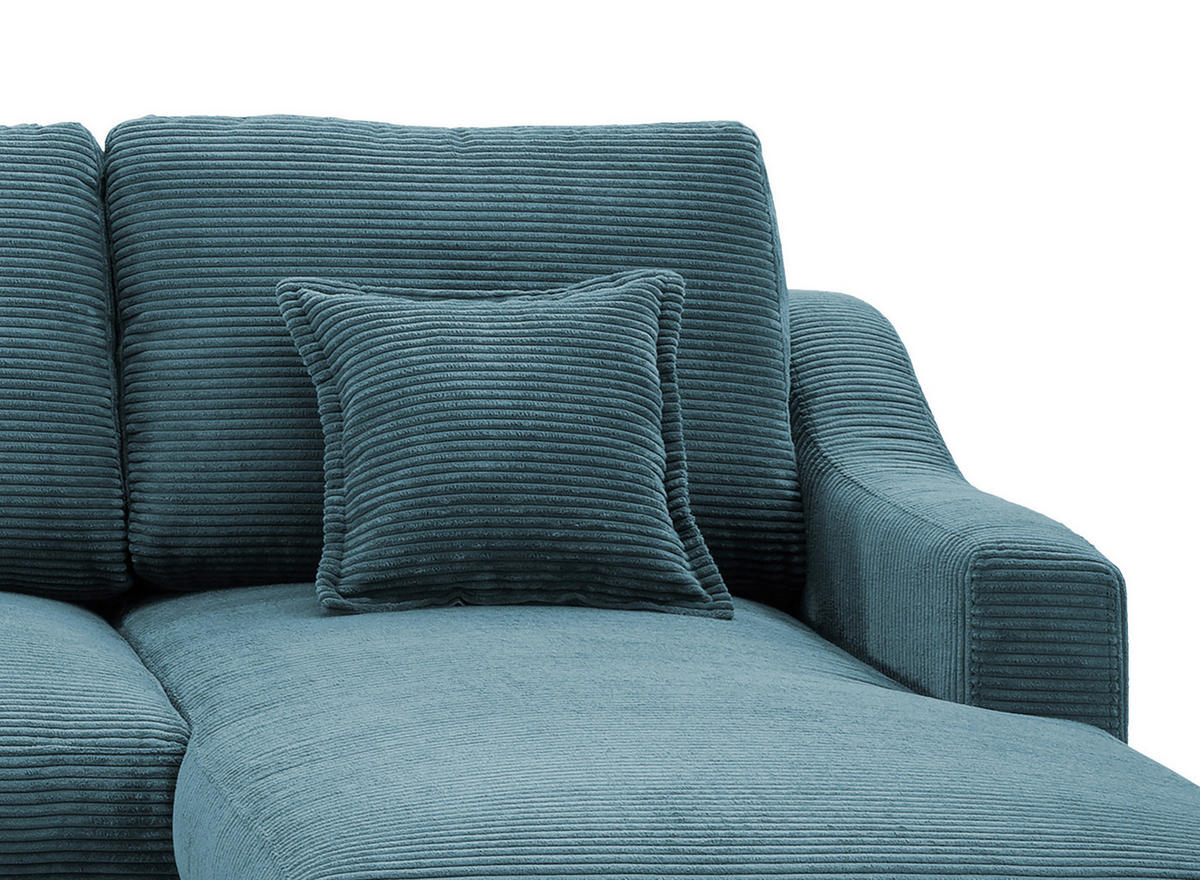 WOHNLANDSCHAFT in Cord Petrol  - Petrol/Naturfarben, KONVENTIONELL, Holz/Textil (200/301/150cm) - P & B