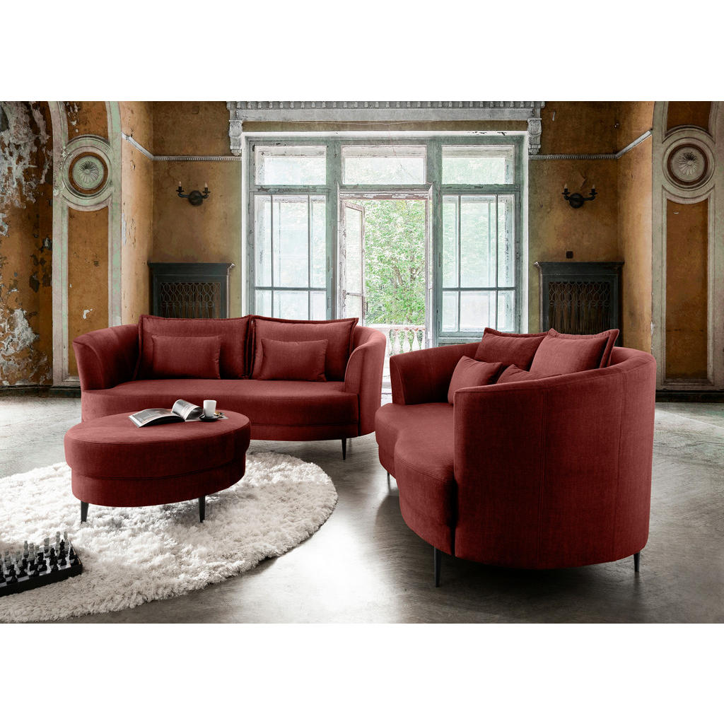 Thumbnail - Livetastic 2-Sitzer-Sofa, Koralle, Textil, Uni, Füllung: Schaumstoff, 179x85x101 cm, Made in EU, Typenauswahl, Hocker er...