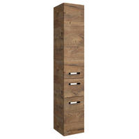 MAGASSZEKRÉNY 30/168/33 cm  - króm/tölgyfa, Basics, faalapú anyag/Üveg (30/168/33cm) - Sadena