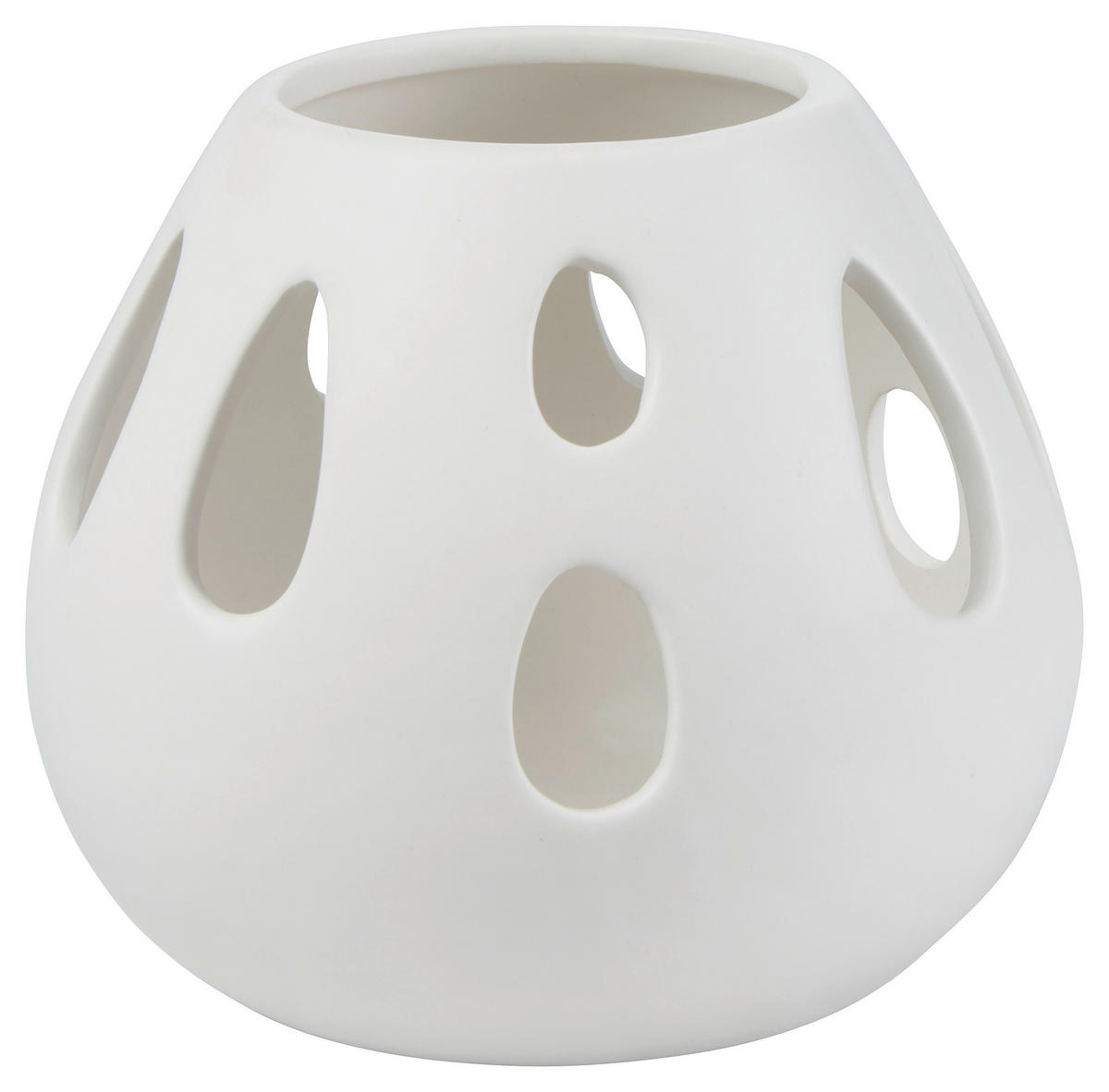 VASE 12.5 cm  - Weiß, Natur, Keramik (15/12,5cm) - Ambia Home