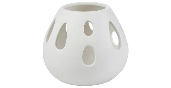 VASE 12.5 cm  - Weiß, Natur, Keramik (15/12,5cm) - Ambia Home