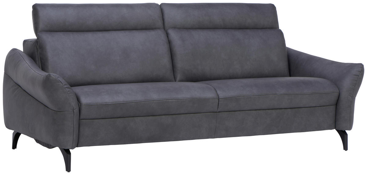 3-SITZER-SOFA in Echtleder Anthrazit  - Anthrazit, Design, Leder/Metall (226/92/97cm) - Himolla Komfortklass