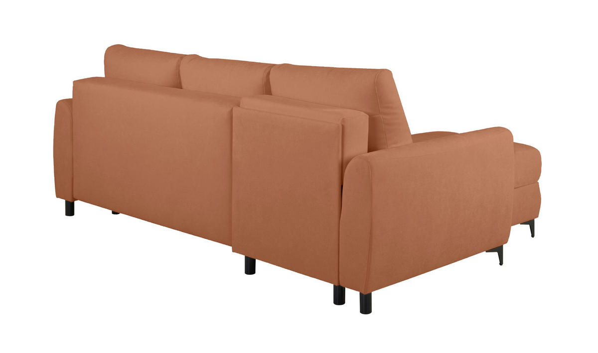ECKSOFA Moli Rostfarben  - Rostfarben/Schwarz, Design, Textil/Metall (236/148cm) - MID.YOU