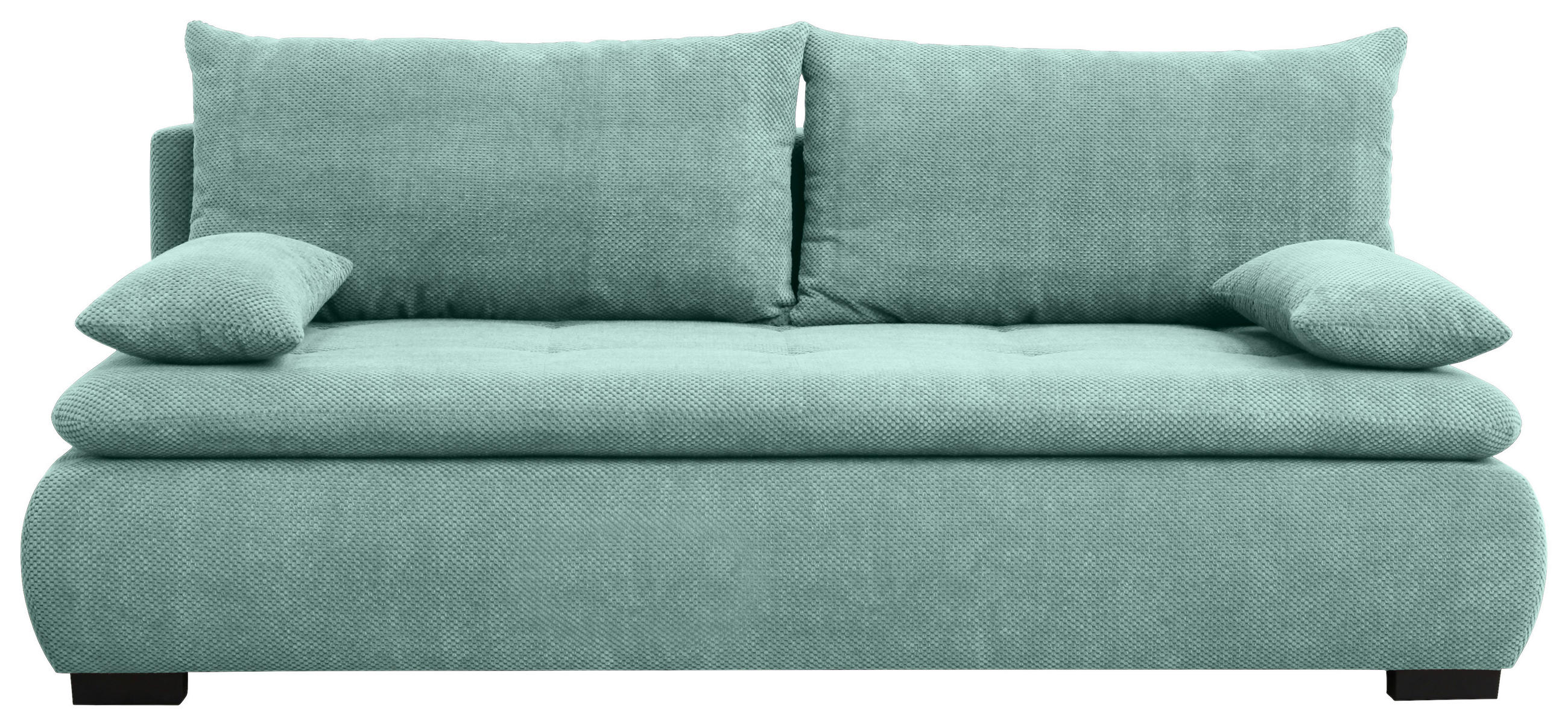 SCHLAFSOFA in Webstoff, Plüsch Mintgrün  - Schwarz/Mintgrün, Konventionell, Textil (203/72-96/98cm) - Novel