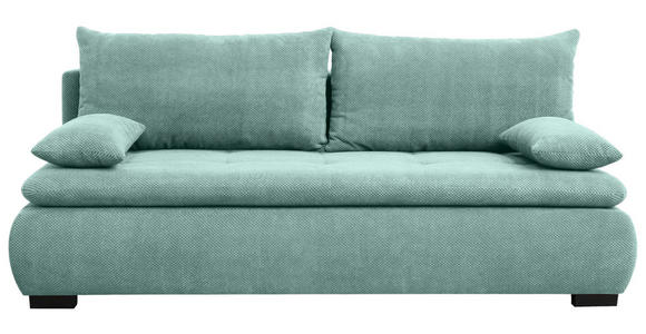 SCHLAFSOFA Diana in Webstoff, Plüsch Mintgrün  - Schwarz/Mintgrün, KONVENTIONELL, Textil (203/72-96/98cm) - Novel