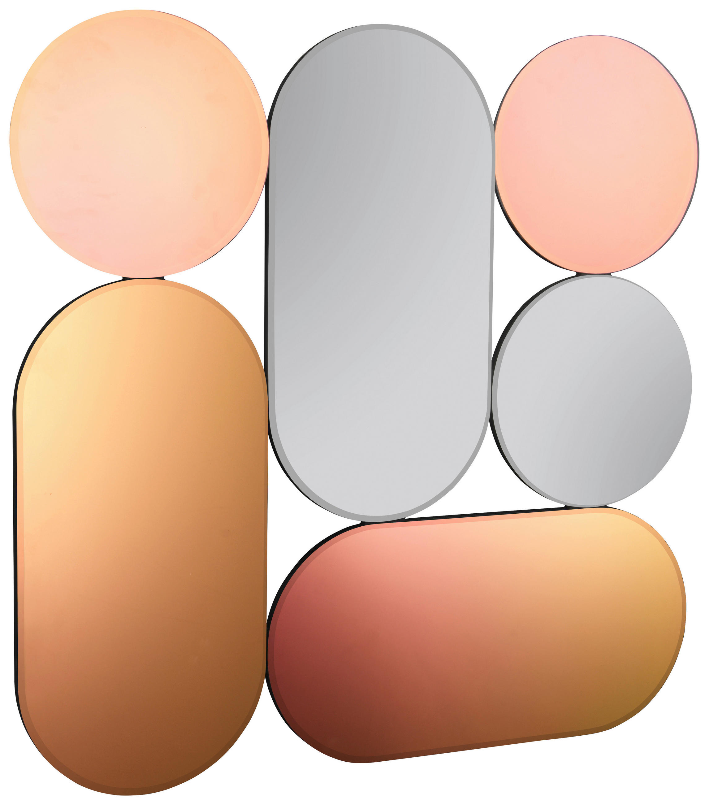 DEKOSPIEGEL 90/90/2 cm    in Freiform  - Multicolor, MODERN, Glas/Holzwerkstoff (90/90/2cm)