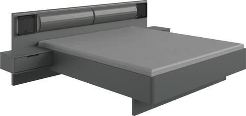 KREVET   180/200 cm   boje grafita  - boje grafita, Moderno, staklo/drvni materijal (180/200cm) - Xora