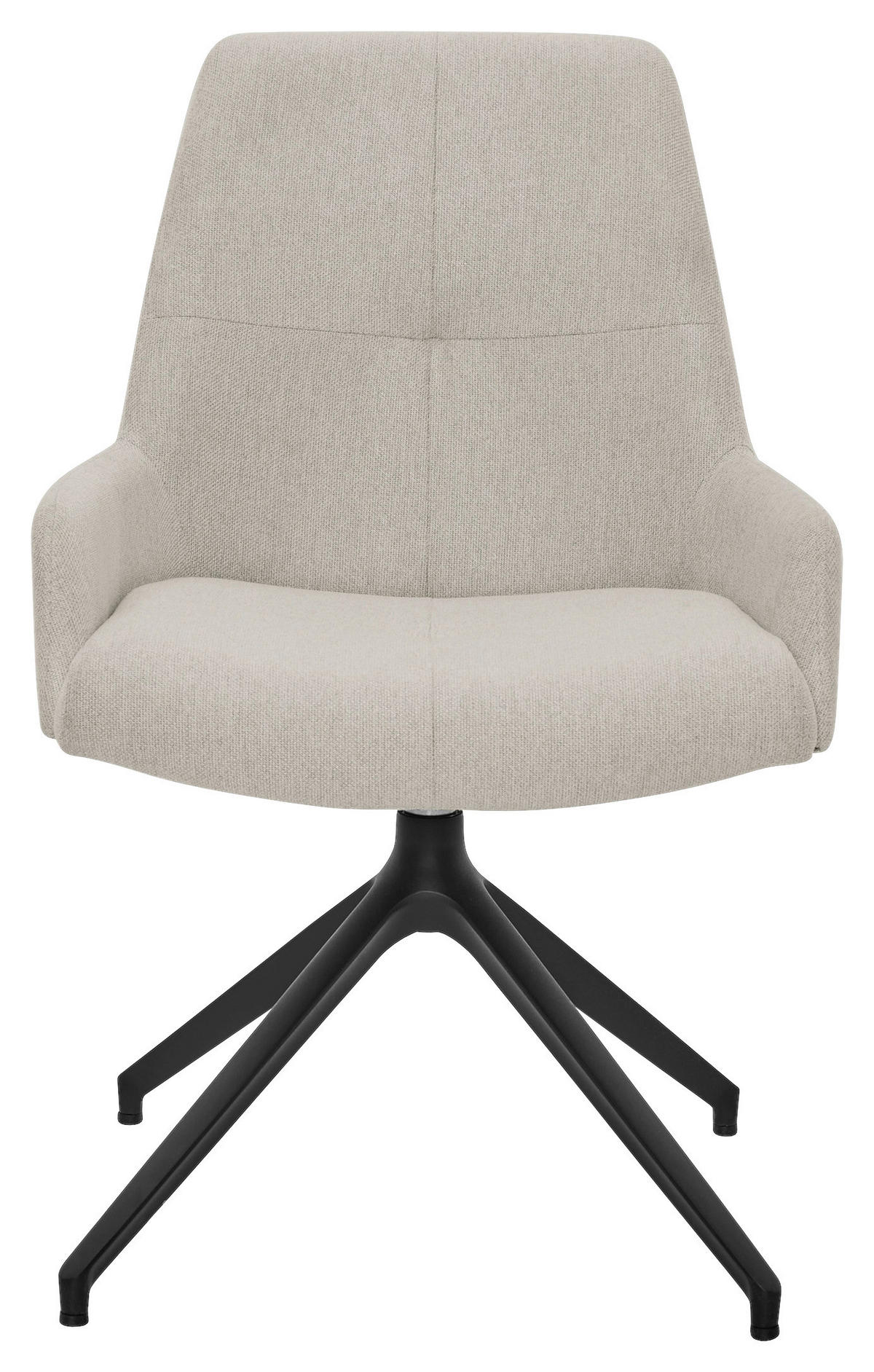 ARMLEHNSTUHL  Sitzfläche 360° drehbar, Gestellauswahl, Stoff-/Lederauswahl Cord  Naturfarben  - Schwarz/Naturfarben, Design, Textil/Metall (58/90/64cm) - Musterring