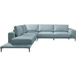 ECKSOFA  in Leinwand Hellblau  271/318 cm  - Schwarz/Hellblau, Design, Textil/Metall (271/318cm) - Belluti