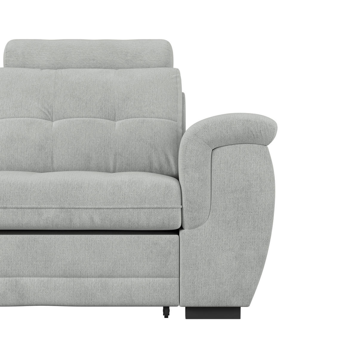 ECKSOFA  Mikrofaser, Struktur Grauweiss  - Schwarz/Grauweiss, Konventionell, Kunststoff/Textil (183/251cm) - MID.YOU