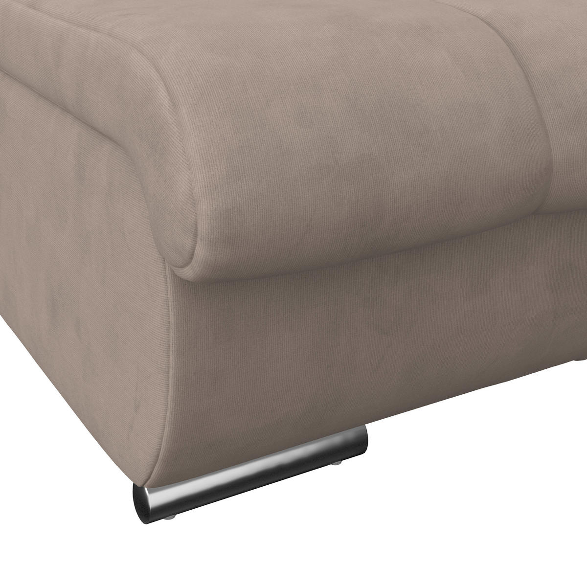HOCKER Mikrofaser Beige  - Chromfarben/Beige, MODERN, Textil/Metall (100/43/80cm) - MID.YOU