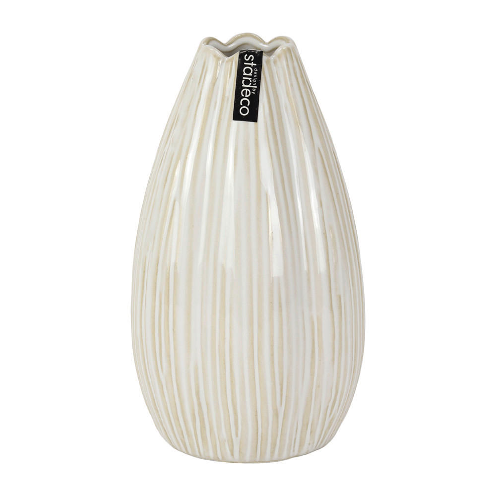 VÁZA, keramika, 18 cm - bílá, Basics, keramika (11/18/11cm)