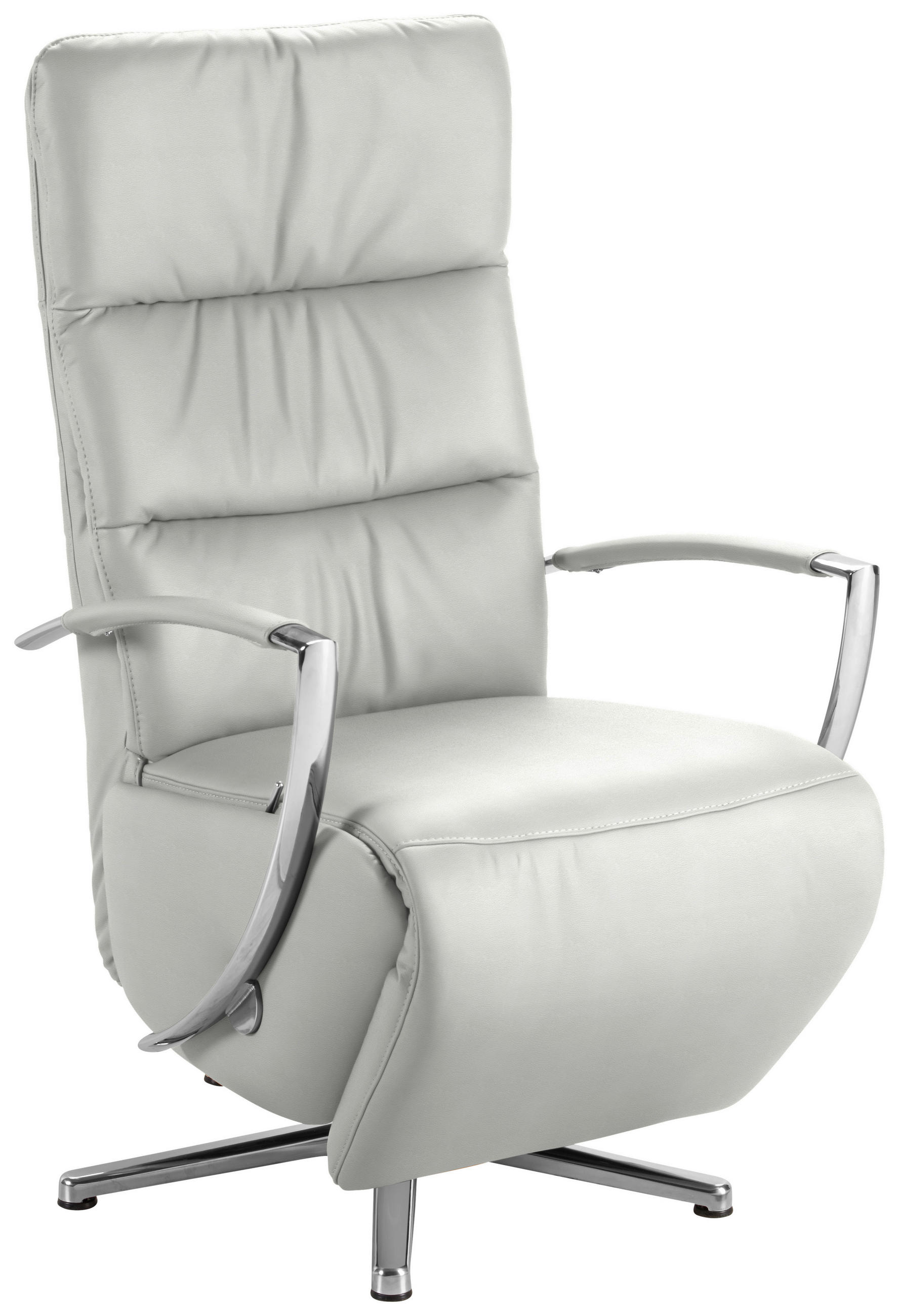 RELAXSESSEL Echtleder    - Chromfarben/Silberfarben, Design, Leder/Metall (64/112/80cm) - Cantus