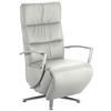 RELAXSESSEL in Leder Silberfarben  - Chromfarben/Silberfarben, Design, Leder/Metall (64/112/80cm) - Cantus