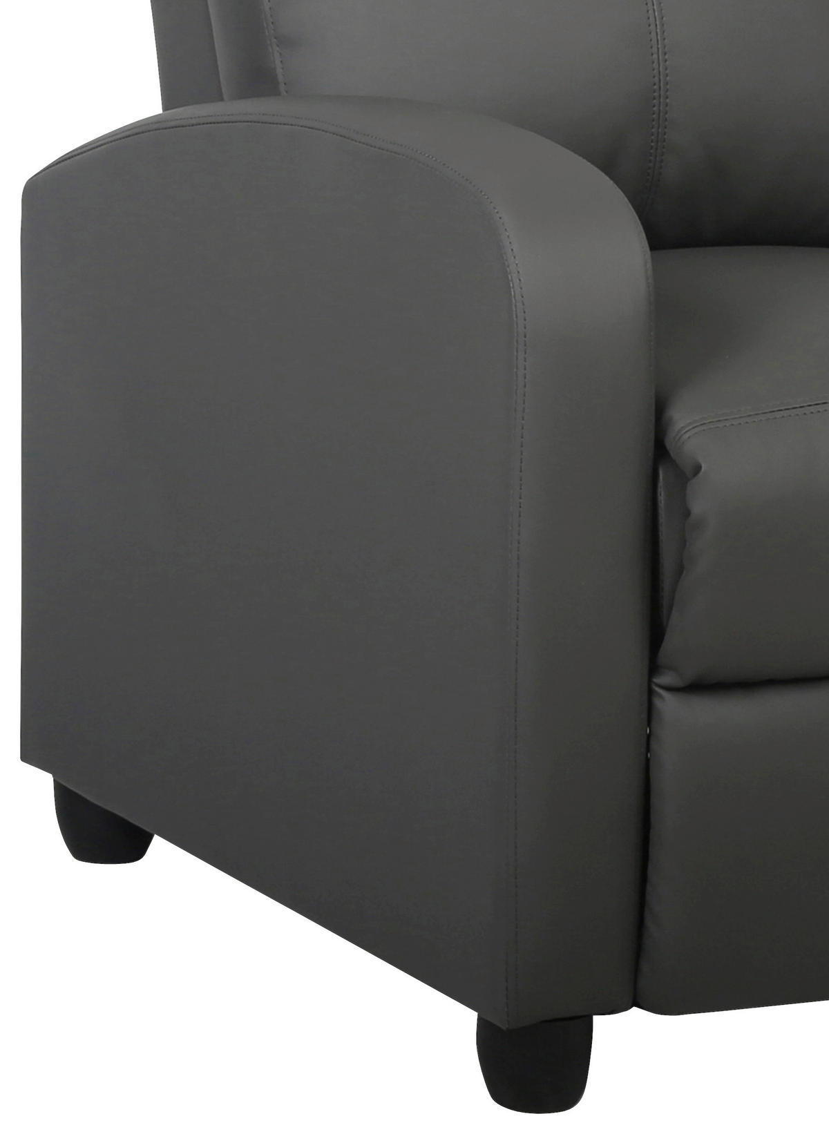 RELAXSESSEL Lederlook    - Schwarz/Grau, MODERN, Textil (69/75-100,5/87-157cm) - MID.YOU