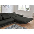 ECKSOFA Rivello in Echtleder Graubraun  328/193 cm  - Graubraun/Schwarz, Design, Leder/Metall (328/193cm) - Dieter Knoll