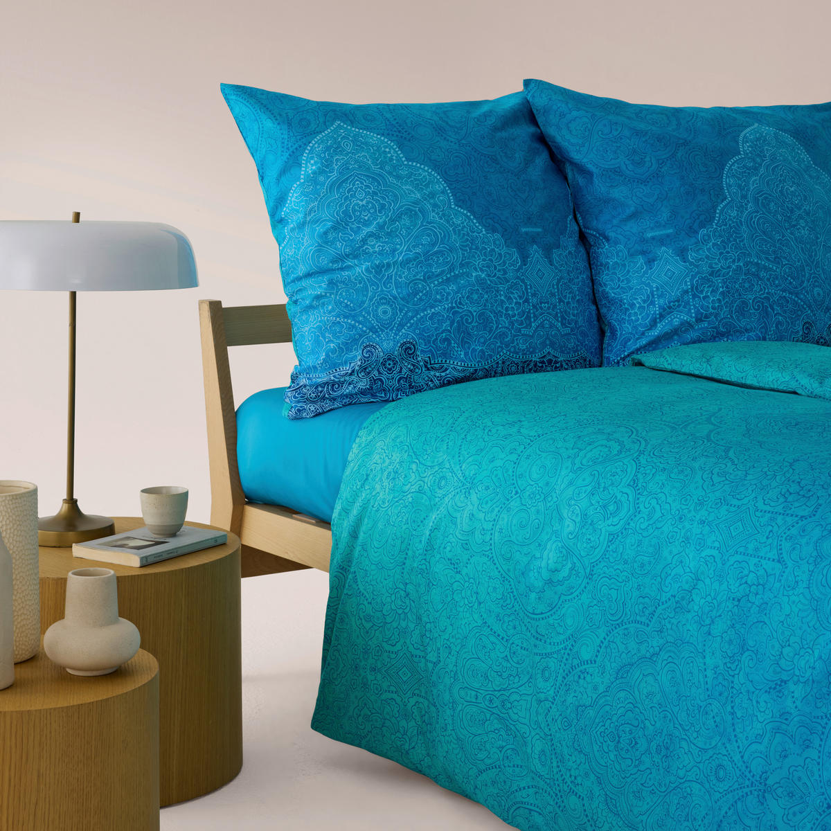 BETTWÄSCHE Dolceacqua Satin 135/200 cm  - Blau, KONVENTIONELL, Textil (135/200cm) - Bassetti