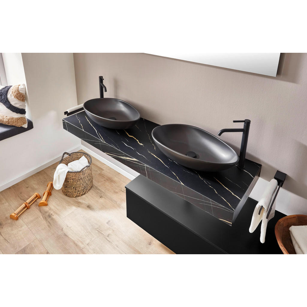 Thumbnail - Celina Home Waschtischarmatur, Schwarz, Metall, 3.6x33.5x18.8 cm, flexible Anschlussschläuche, Keramikkartusche, Badezim...