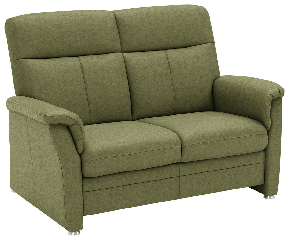 2-SITZER-SOFA Flachgewebe Grün  - Alufarben/Grün, Konventionell, Textil/Metall (142/100/89cm) - Beldomo Comfort
