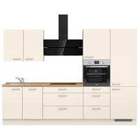 KÜCHENBLOCK 300 cm   in Eichefarben, Magnolie  - Edelstahlfarben/Eichefarben, MODERN, Holzwerkstoff/Metall (300cm) - Nobilia