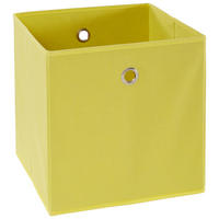 SKLÁDACÍ KRABICE, kov, textil, karton, 32/32/32 cm - barvy stříbra/žlutá, Design, kov/karton (32/32/32cm) - Carryhome