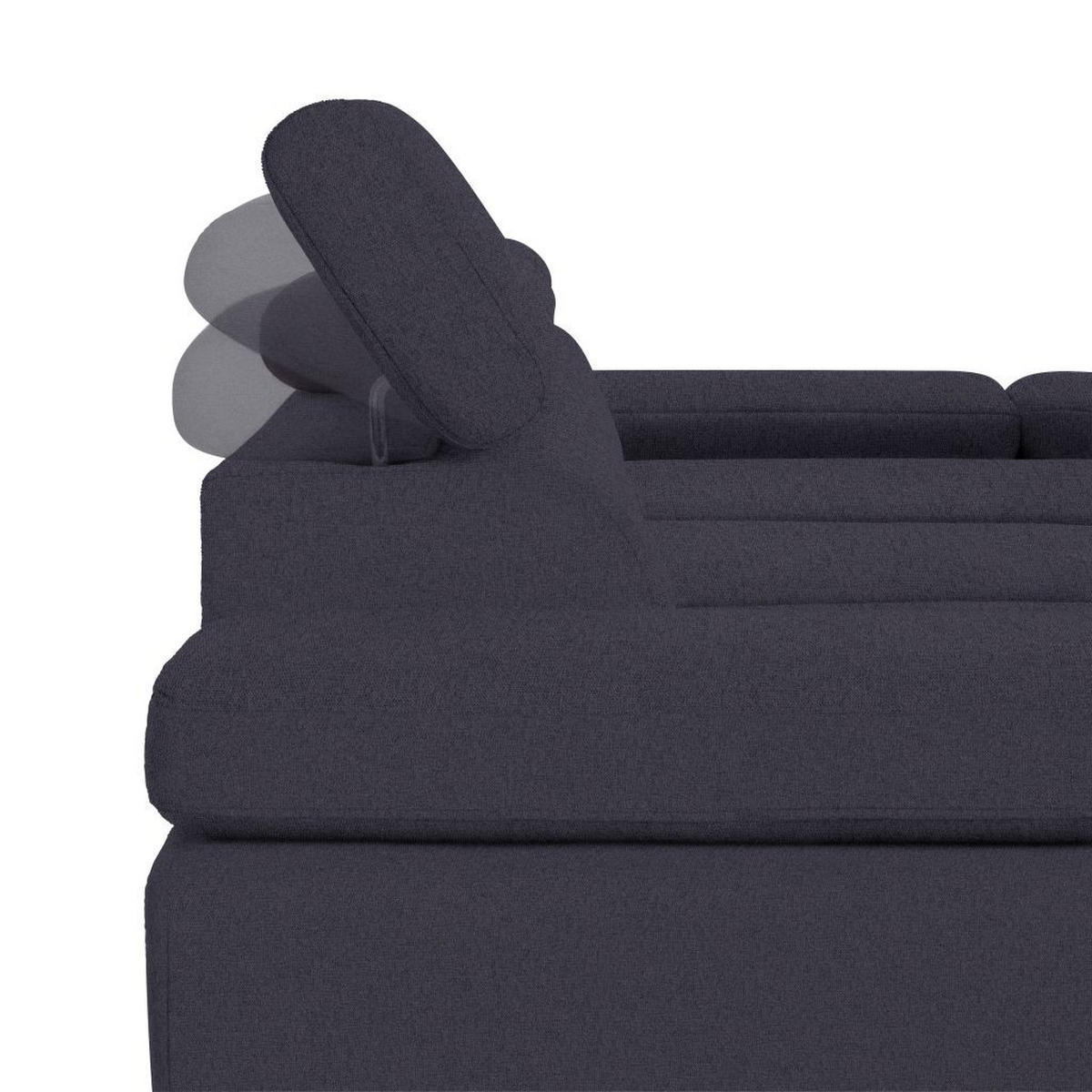 HÖRNSOFFA i vävt tyg mörkblå  - svart/mörkblå, Modern, metall/textil (277/90/189cm) - MID.YOU