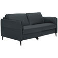 3-SITZER-SOFA in Leder Dunkelblau  - Schwarz/Dunkelblau, Design, Leder/Metall (190/84/99cm) - Dieter Knoll