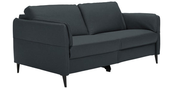 3-SITZER-SOFA in Leder Dunkelblau  - Schwarz/Dunkelblau, Design, Leder/Metall (190/84/99cm) - Dieter Knoll