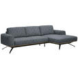 ECKSOFA  in Struktur Dunkelgrau  262/157 cm  - Dunkelgrau/Schwarz, Design, Textil/Metall (262/157cm) - Novel