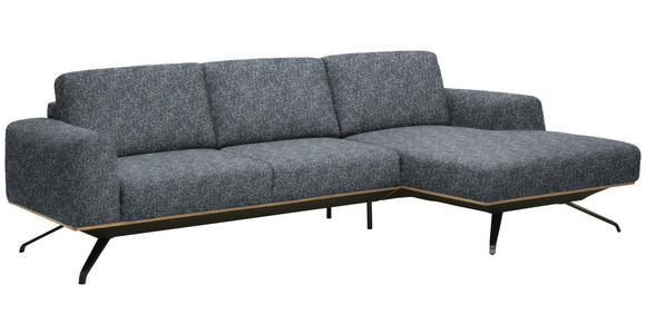 ECKSOFA  in Struktur Dunkelgrau  262/157 cm  - Dunkelgrau/Schwarz, Design, Textil/Metall (262/157cm) - Novel
