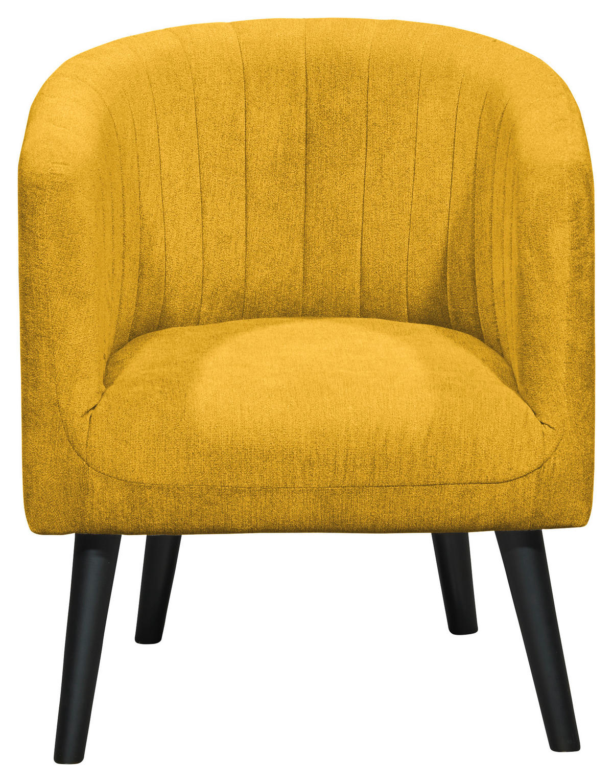 COCKTAILSESSEL in Mikrovelours Gelb  - Gelb/Schwarz, Basics, Holz/Textil (61/82/58cm) - Livetastic