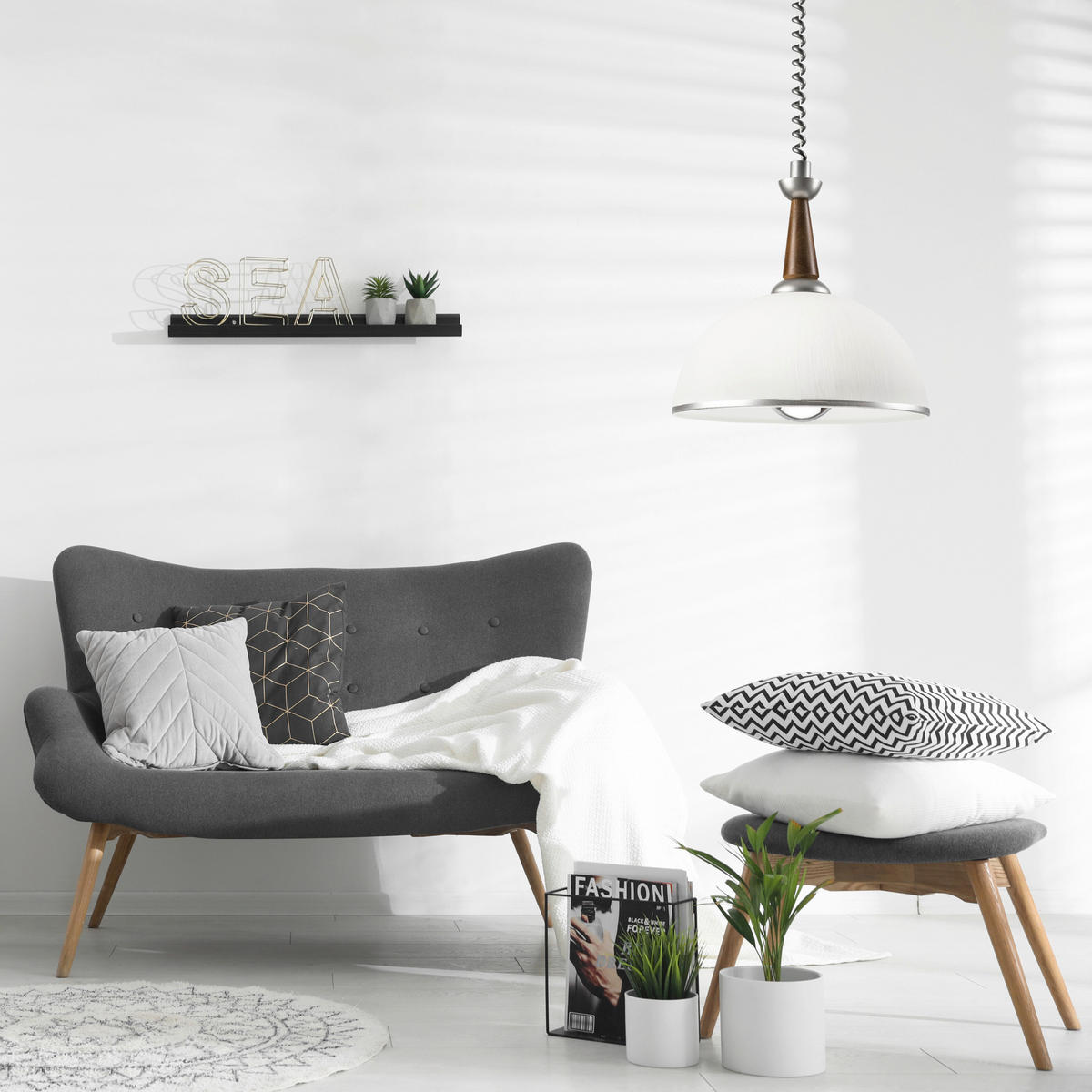 HÄNGELEUCHTE 30/64 cm  - Silberfarben, KONVENTIONELL (30/64cm)