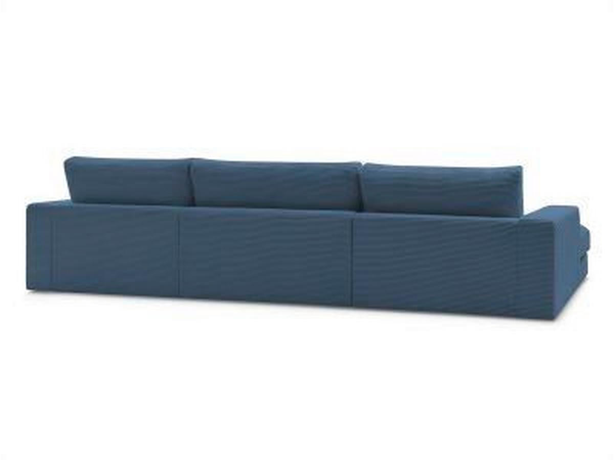 WOHNLANDSCHAFT LEONARD Dunkelblau Cord  - Schwarz/Dunkelblau, MODERN, Kunststoff/Textil (159/404/159cm)