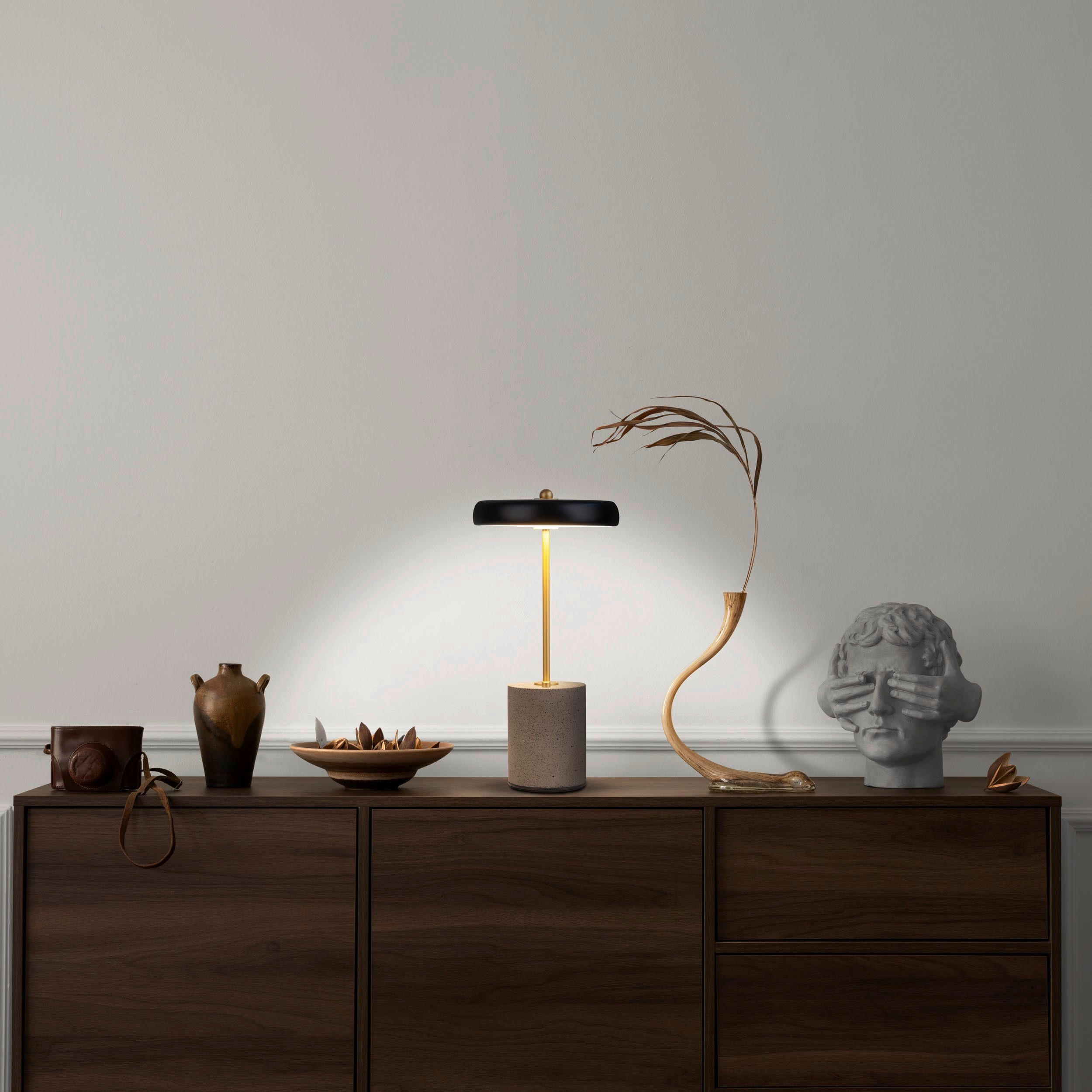 AKKU-TISCHLEUCHTE Seta 15/30 cm   - Goldfarben/Schwarz, Design, Metall (15/30cm) - Näve