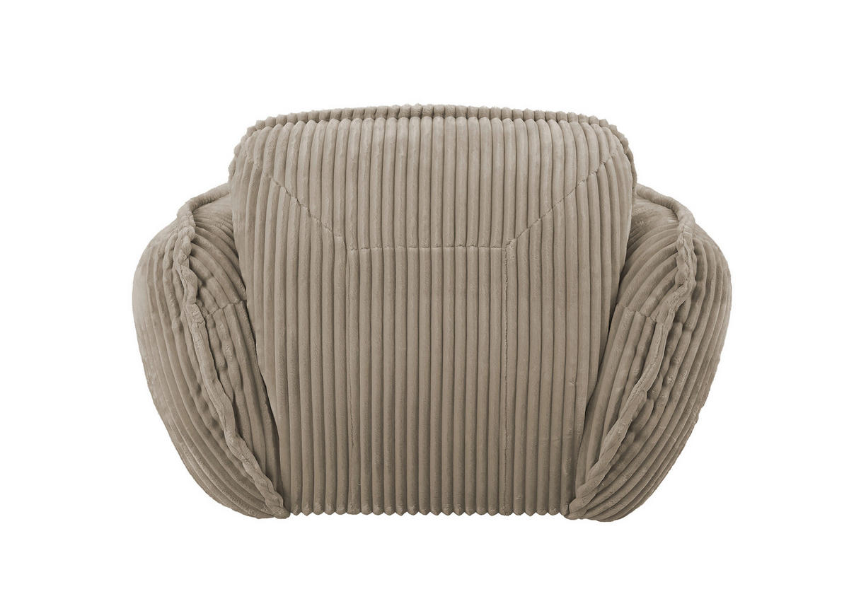 SESSEL in Cord Beige  - Beige/Schwarz, MODERN, Kunststoff/Textil (123/87/120cm) - Trendmanufaktur