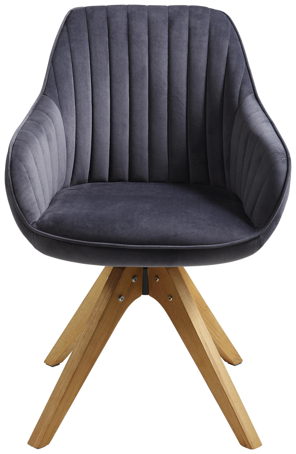 SCAUN CU BRAȚE in negru, gri închis  - gri închis/negru, Lifestyle, lemn/textil (60/83/50/65cm) - Hom`in