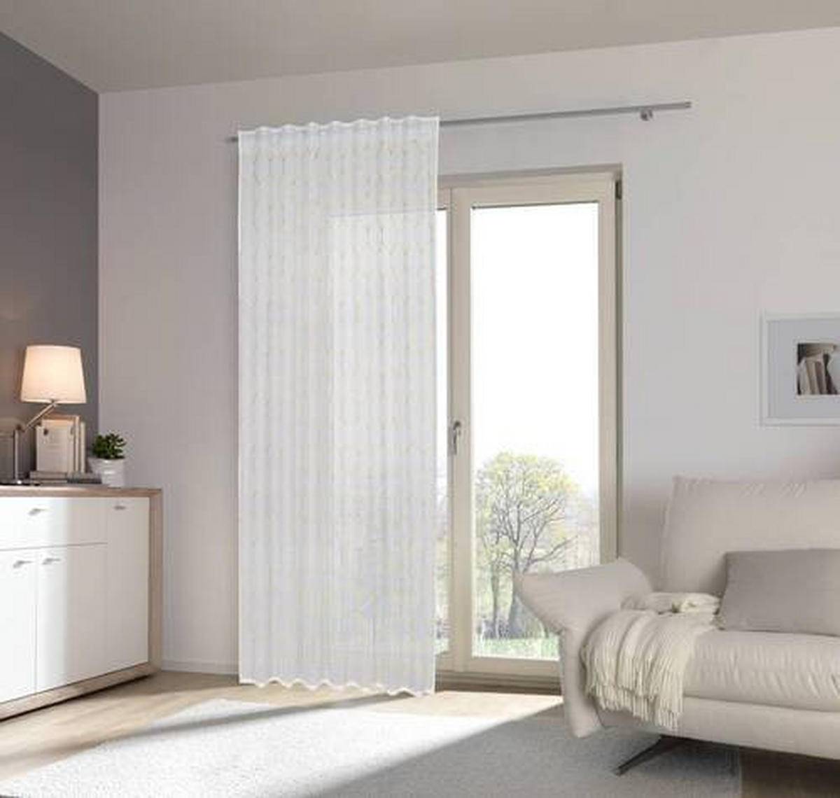 KONČANA ZAVESA  prosojno  135/245 cm   - rumena, Design, tekstil (135/245cm) - Esposa