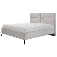 KÁRPITOZOTT ÁGY 180/200 cm  szürkésfehér  - natúr színű/fekete, Basics, textil/fa (180/200cm) - Esposa
