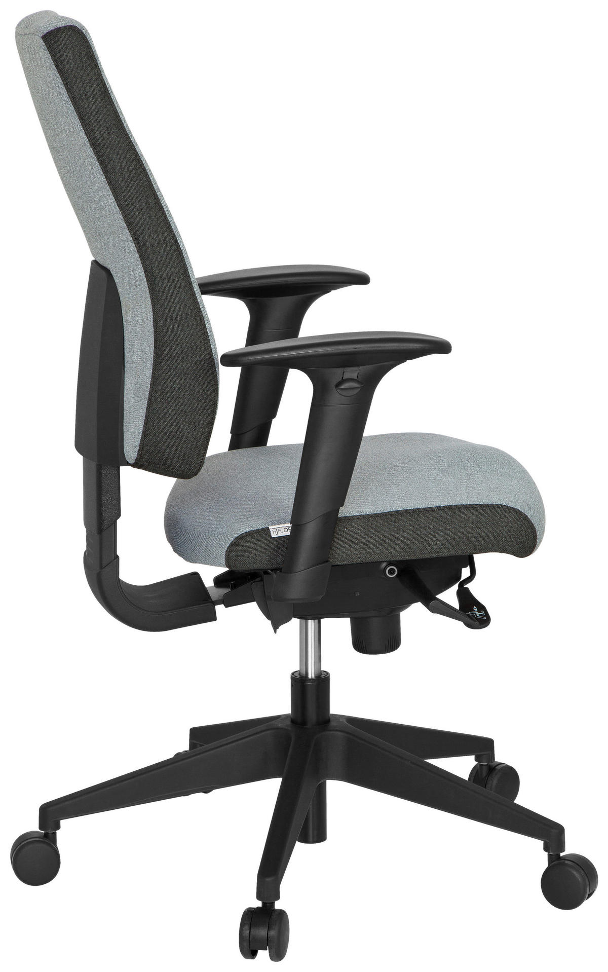 DREHSTUHL Flachgewebe Grau, Schwarz  - Schwarz/Grau, MODERN, Kunststoff/Textil (56/123/47cm) - MID.YOU